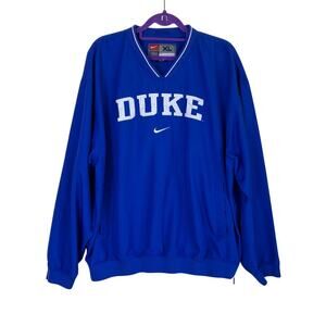 Nike Mens Vtg Duke Blue Devils Pullover Windbreaker Spell Out Center Swoosh Y2K